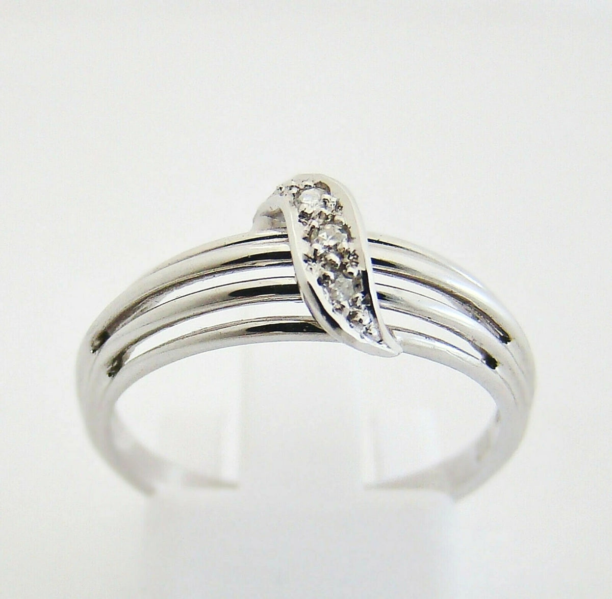 Ring Weißgold 585er Diamanten 14 kt Goldringe geschwungen
