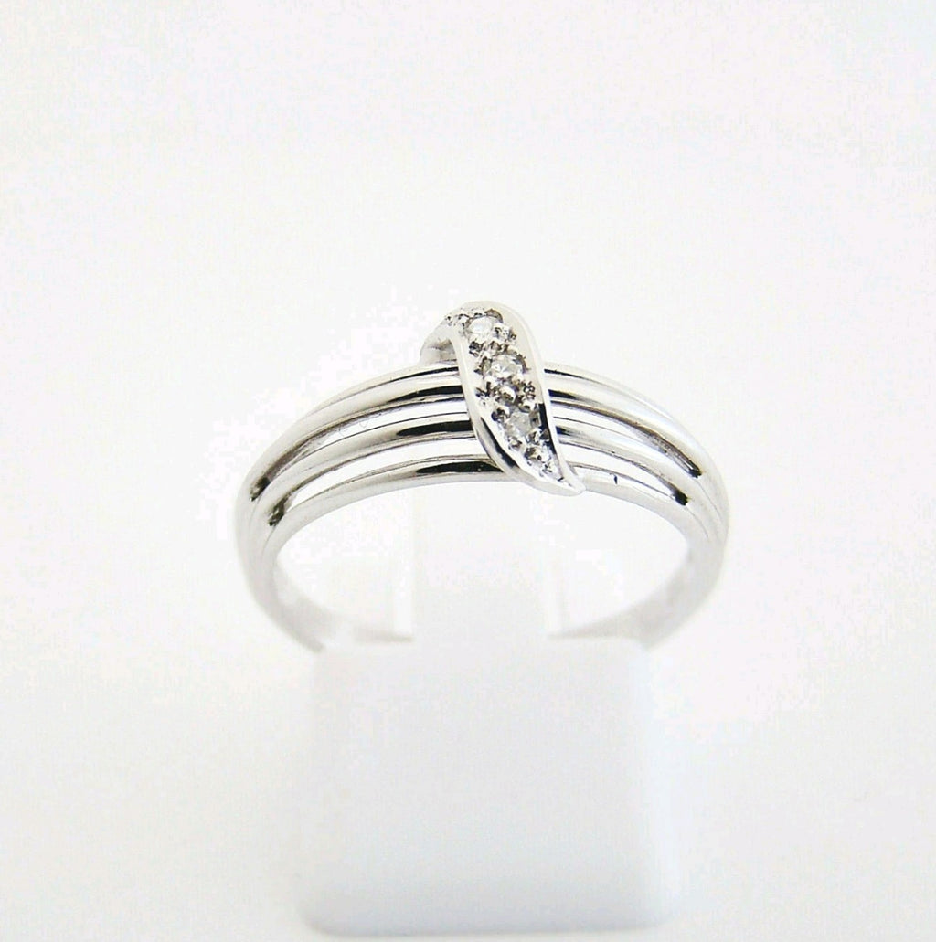 Ring Weißgold 585er Diamanten 14 kt Goldringe geschwungen