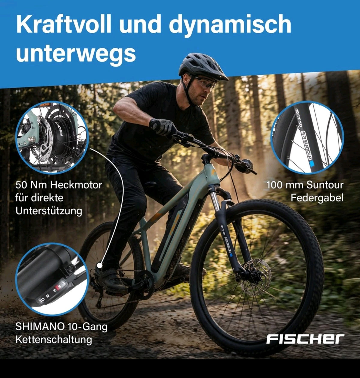 FISCHER MONTIS 2.2 E-Bike 29 Zoll 688Wh – Piniengrün matt, RH 49 cm